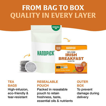 HANDPICK Earl Grey Black Teabags (100 Count)Flavored with Citrus & Bergamot