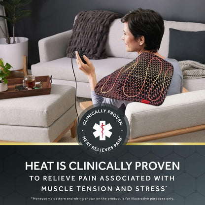 Sunbeam AdvancedHeat King-Sized Heating Pad, Sunbeam Heating Pad for Tough Pain Relief