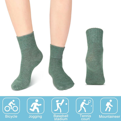 Eurzom 10 Pairs Socks Womens Crew Elastic Ankle Length Cotton Socks Aesthetic Cute Lightweight Low Cut Gifts for Women - Colors B