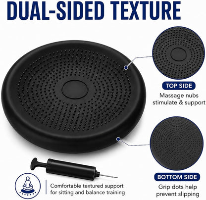 Hanstuten Wobble Seat Cushion & Core Balance Disc - Rubber Wiggle Seat for Active Sitting, Office Desk Chair, and Core Strength Training