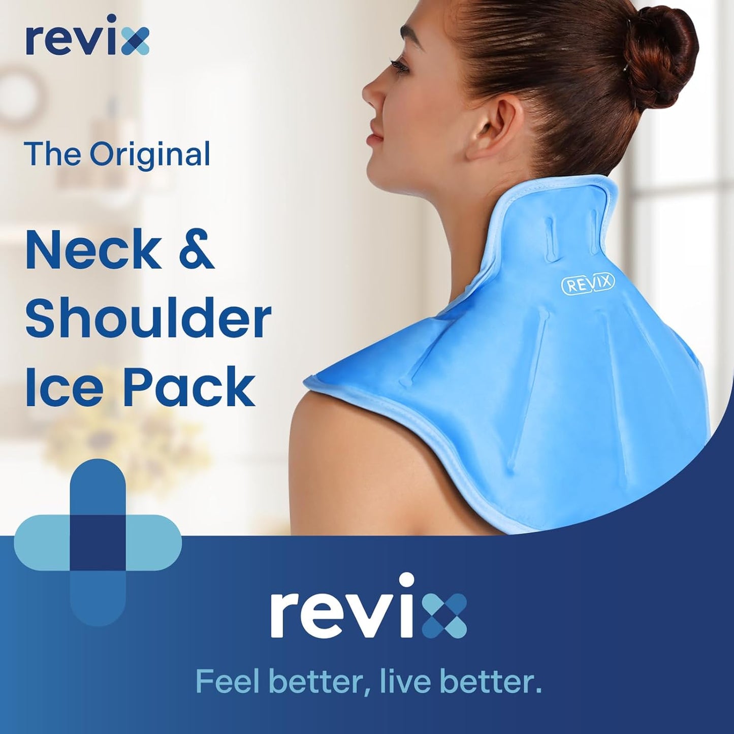 REVIX Neck Ice Pack Wrap – Reusable Hot Cold Gel Pack for Neck and Shoulder, Large Flexible Design with Soft Plush Lining, Cervical Gel Ice Wrap Ideal for Post-Workout Recovery, Fatigue & Relaxation