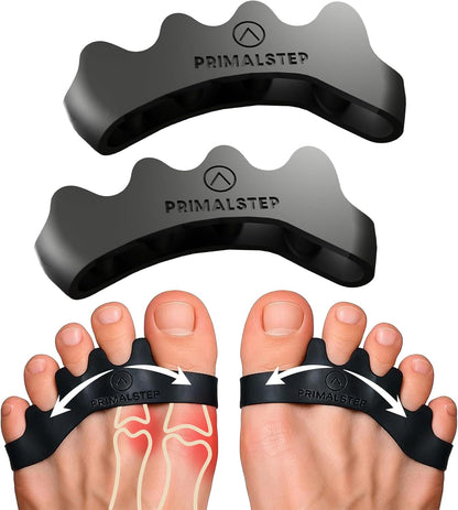 VYCE PrimalStep Toe Separators, Spreaders, Spacers, Straightener to Correct Toes for Men and Women, Bunion Corrector, Plantar Fasciitis and Athletic Mobility, S/M