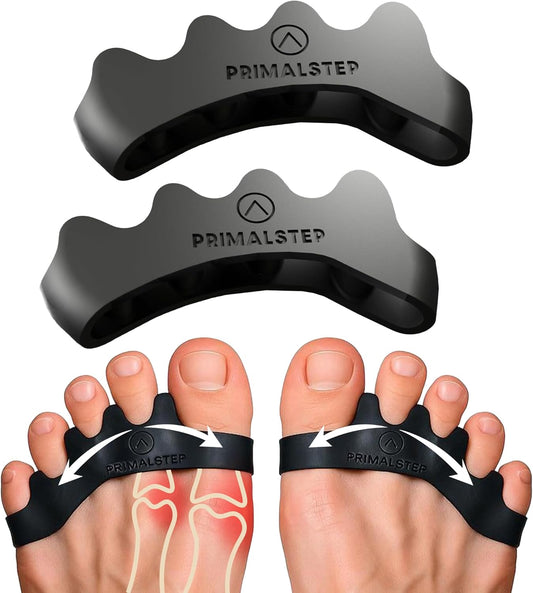 VYCE PrimalStep Toe Separators, Spreaders, Spacers, Straightener to Correct Toes for Men and Women, Bunion Corrector, Plantar Fasciitis and Athletic Mobility, S/M