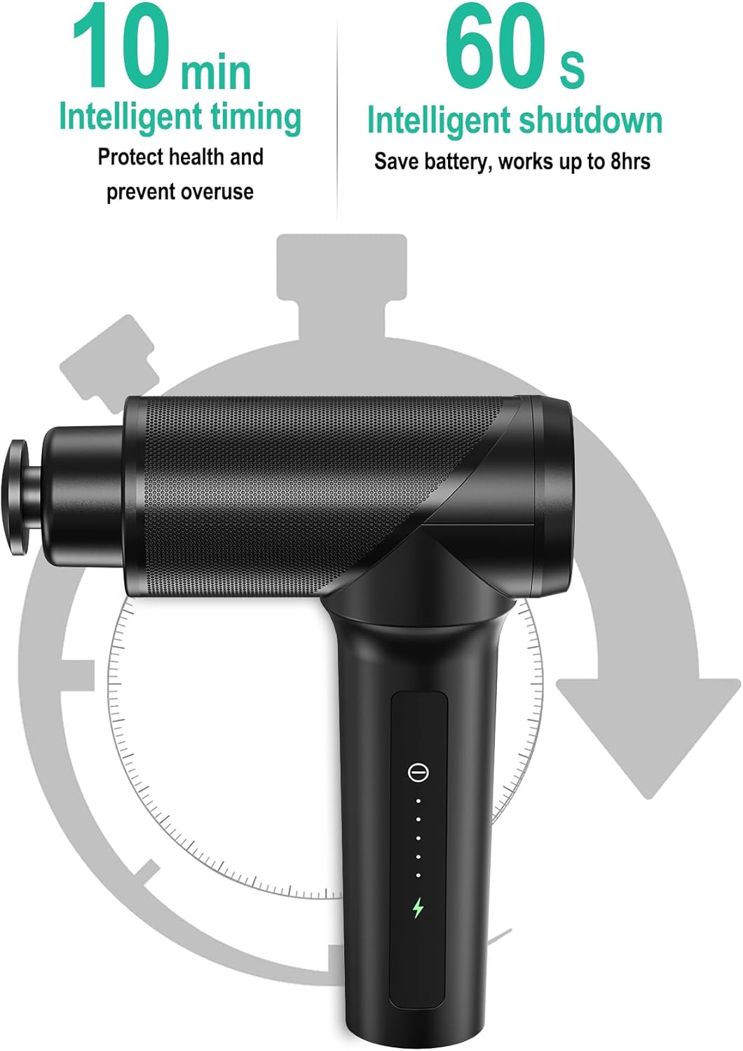 Medcursor Massage Gun - High Intensity Brushless Motor, Handheld Percussion Deep Tissue Massager with 6 Massage Heads for Sore Muscle and Stiffness, Valentines Day Gifts (Gray)