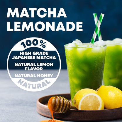 Sweet Japanese Matcha Latte Green Tea Powder Mix - 12oz Homemade Green Matcha Tea Latte or Frappe (Ceremonial Grade)