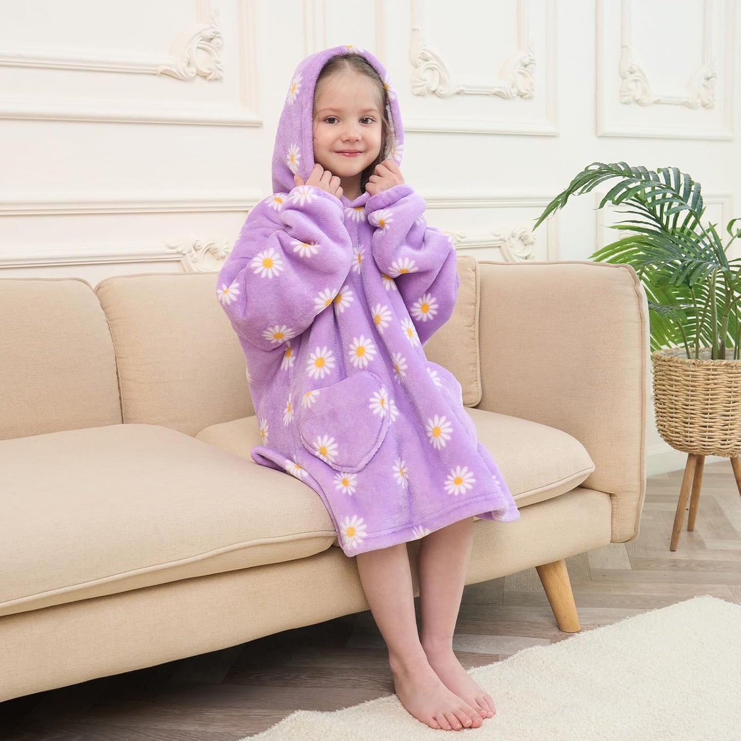 Fiosnow Glow in the Dark Unicorn Blanket Hoodies for Kids 6-13YR Oversize Wearable Blanket Hoodies for Boys Girls Teens