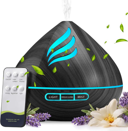 𝟔𝟖%𝐨𝐟𝐟 Essential Oil Scent Diffuser: 500ML Aroma Diffuser for Home Bedroom - 14 Colors LED, Remote Control, Ultra-Quiet Cool Mist Scent Diffuser with Timer for Family - Camel