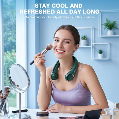 Morelax Neck Fan, USB Rechargeable Personal Fan,Hand Free Bladeless Portable Fans,4000 mAh, 3 Speeds,72 Air Faster softer 360° Cooling, Ultra Quiet,Gift Suitable for Home, Office, Travel, Sports