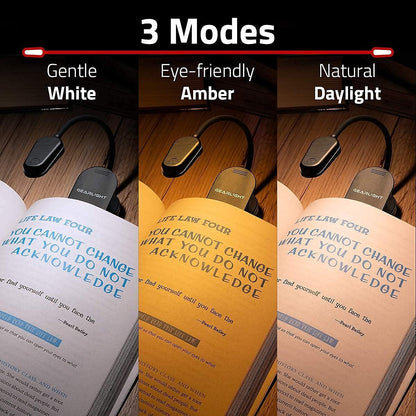 GearLight Rechargeable Book Light for Reading in Bed – Hands-Free LED Clip-on Lamp with 3 Light Modes, Adjustable Brightness, Flexible Neck Reading Light for Books, Laptops, and More – 2 Pack
