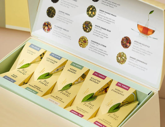 Tea Forte Premium Presentation Box Gift Set Sampler, 20 Count, Assorted Blends Individually Wrapped Handcrafted Pyramid Infuser Bags, Frank Lloyd Wright