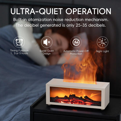 YALEDI Essential Oil Diffuser, 7 Colors Fireplace Flame Fire Oil Diffuser, 150ml Ultrasonic Aromatherapy Humidifier, Scent Diffuser with Remote Control & Timer for Home,Bedroom,Office,Yoga (Black)