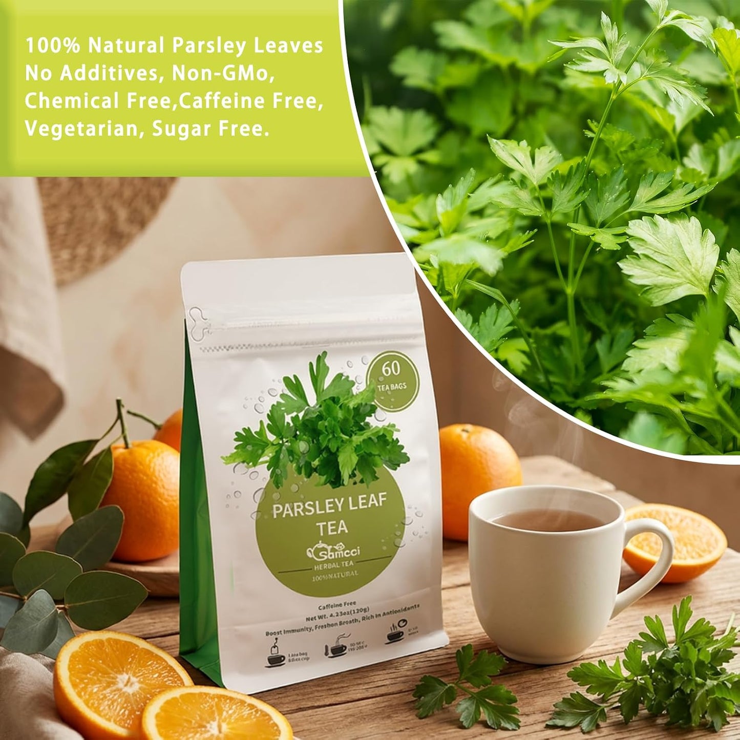 Samcci - Milk Thistle Tea Bags, 50 Teabags, 3g/bag - 100% Natural Milk Thistle Seeds Support Liver Herbal Tea, Caffeine Free - No Additives - No Sugar - Non-GMO - No Gluten