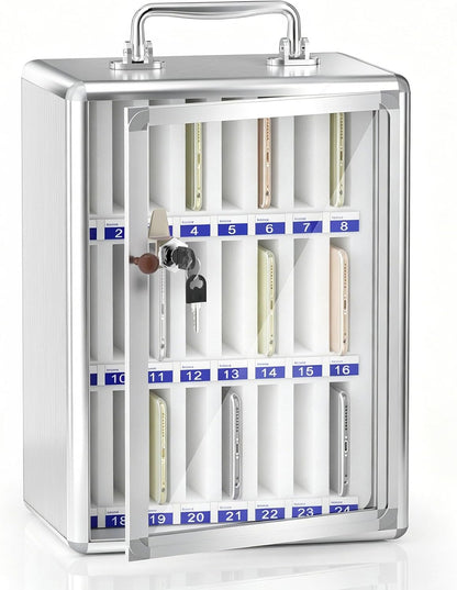 Aluminum Alloy Cell Phone Lock Box, Phone Holder for Classroom, 36 Slots