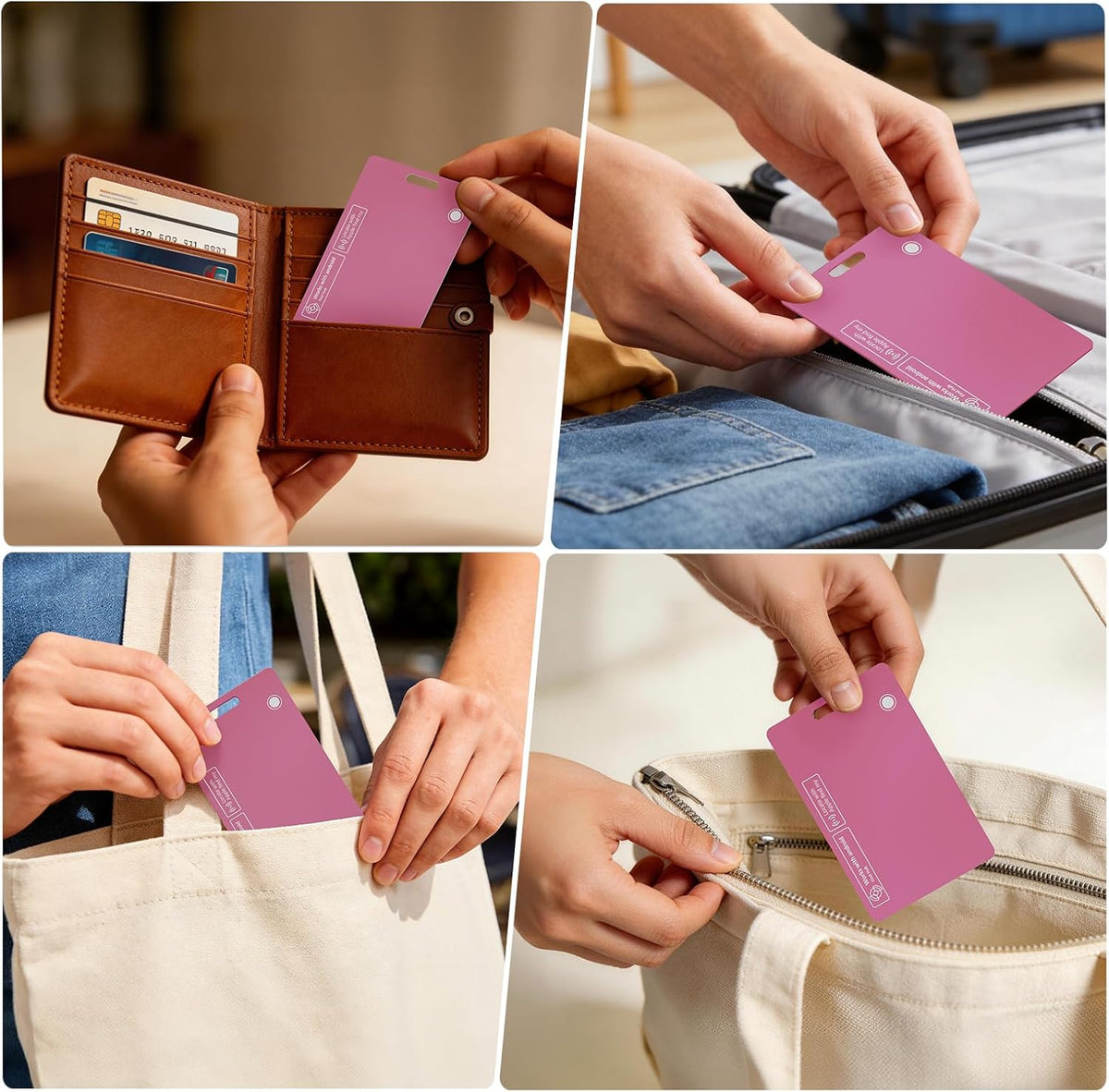 2 Pack Wallet Tracker Card for Apple & Android, Tracking Card for Backpacks