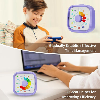 Visual Timer, Pomodoro Timers for Kids Adults, 60-Minute Countdown Desk Timer for Productivity, Silent ADHD Timer for Kids Toddlers, Kitchen for Cooking (Blue)