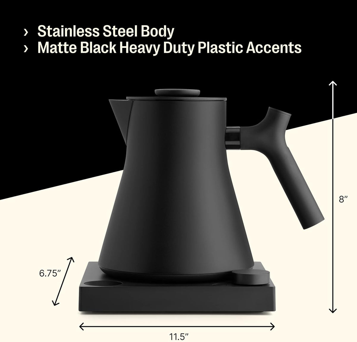 Fellow Corvo EKG Pro Small Electric Tea Kettle for Coffee, 0.9 Liter