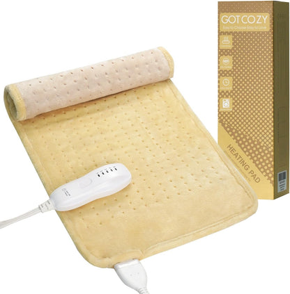 GOTCOZY Heating Pad 12"x24" for Back Pain Relief & Cramps(Rose)