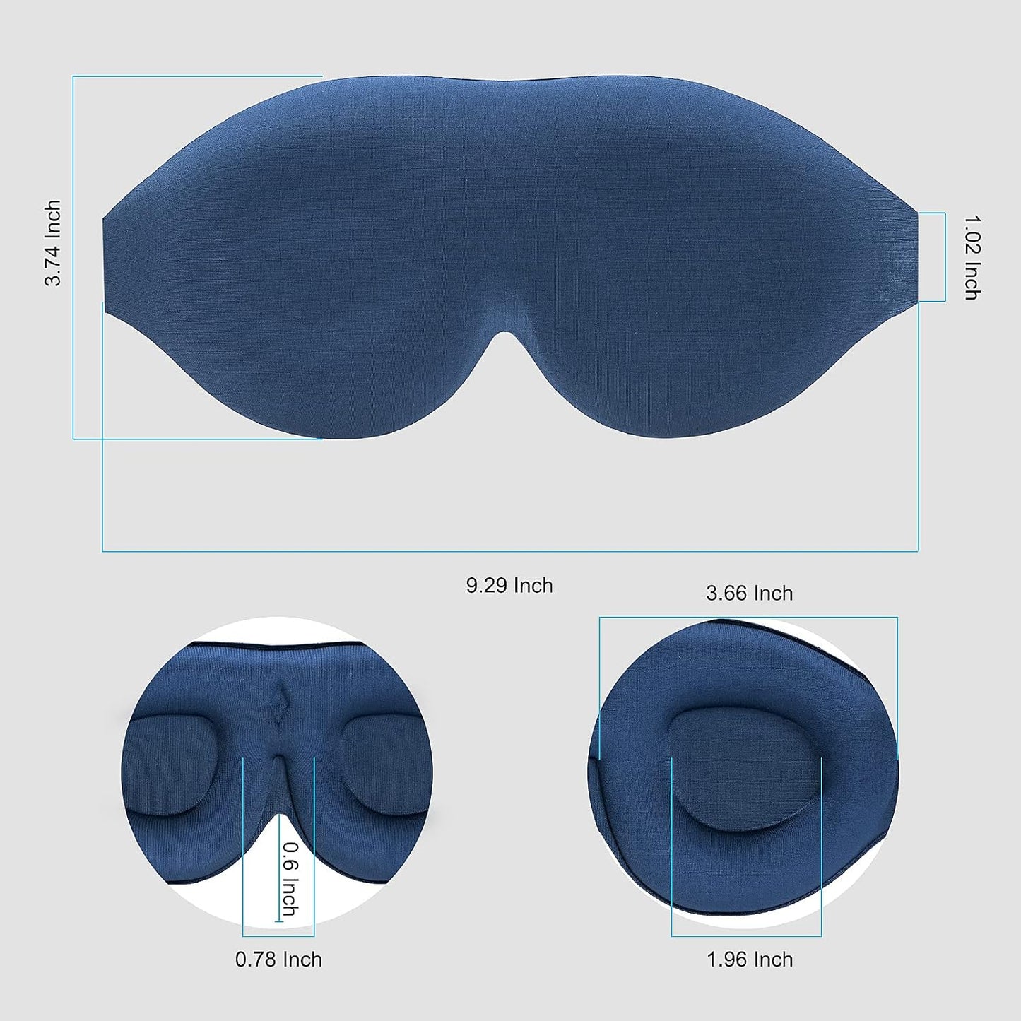 ALASKA BEAR Sleep Mask for Side Sleepers Patented Design, Cup-Shaped and Extra-Soft, 100 Blackout Eye Mask Shades Cover for Men and Women Home or Travel, Machine Washable, Black