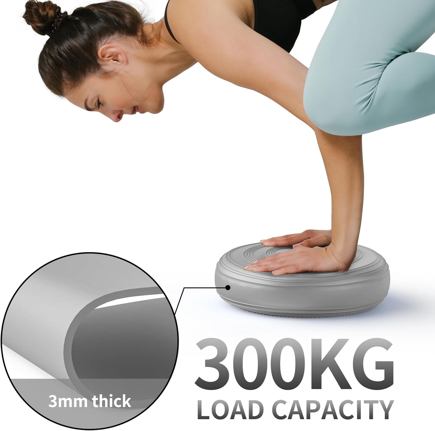 Inflated Wobble Cushion,Dyna Disc,Circular Non-slip Texture for Comfortable Sitting,Wiggle Seat to Improve Posture, Fitness, Stability for Sensory Kids Adults,Balance Seat with Pump for Core Strength