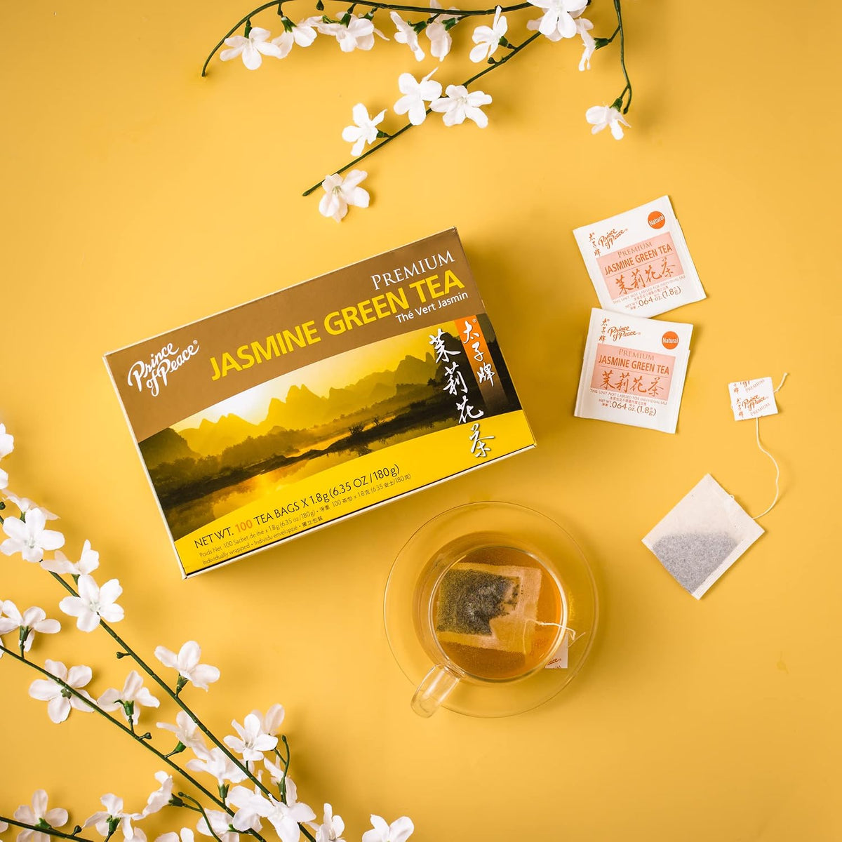 Premium Jasmine Green Tea Prince Of Peace 100 Tea Bag