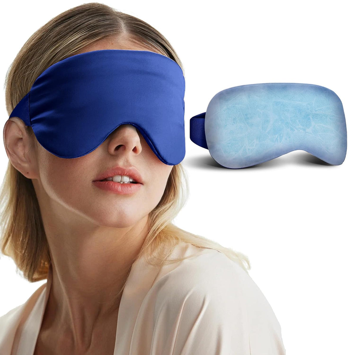 Cooling Eye Mask for Puffy Eyes: Fsa Eligible ltems Hsa, Migraines Headache Fast Relief After Surgery Care Cold Compress, Reusable Face Ice Pack Gel for Dark Circles, Gentle Weighted Sleep Mask Purple