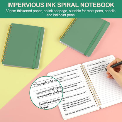 Utron 3 PCS Small Spiral Notebook 5x7, Notebooks for Note Taking, Morandi Spiral Journal Notebook, Work Notebook Small Notebooks 5x7 with Strap, Cute Notebooks for Women 70 Sheets/Note Books