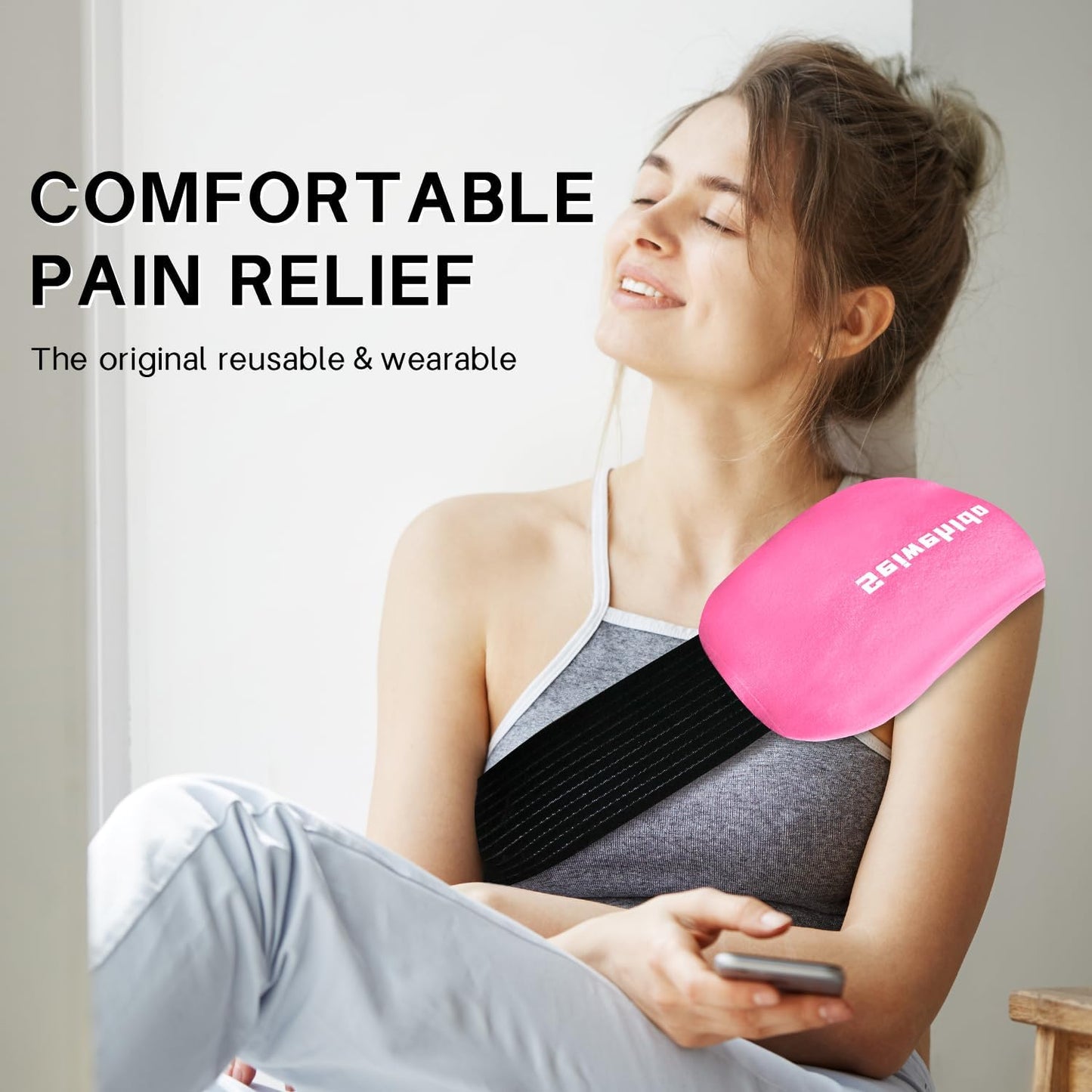 Ice Packs for Injuries Reusable Gel 2 Hot Cold Compress Therapy Pack with Adjustable Strap Soft Ice Wraps for Ankle Knee Leg Neck Shoulder Wrist Feet Back Pain Relief (Purple, Medium 10 x 5.5 Inch)