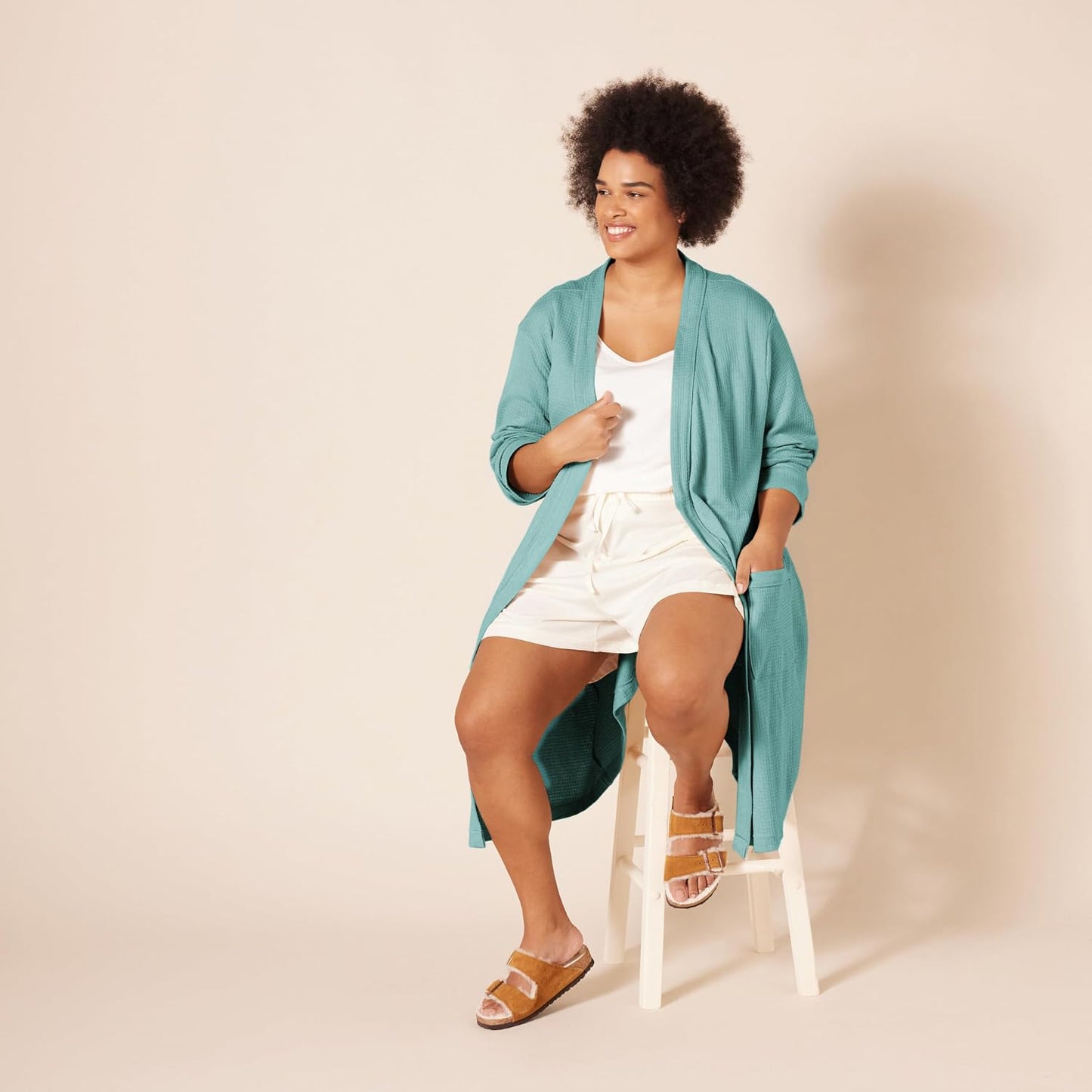 Amazon Essentials Women's Lightweight Waffle Full-Length Bath Robe (Available in Plus Size)