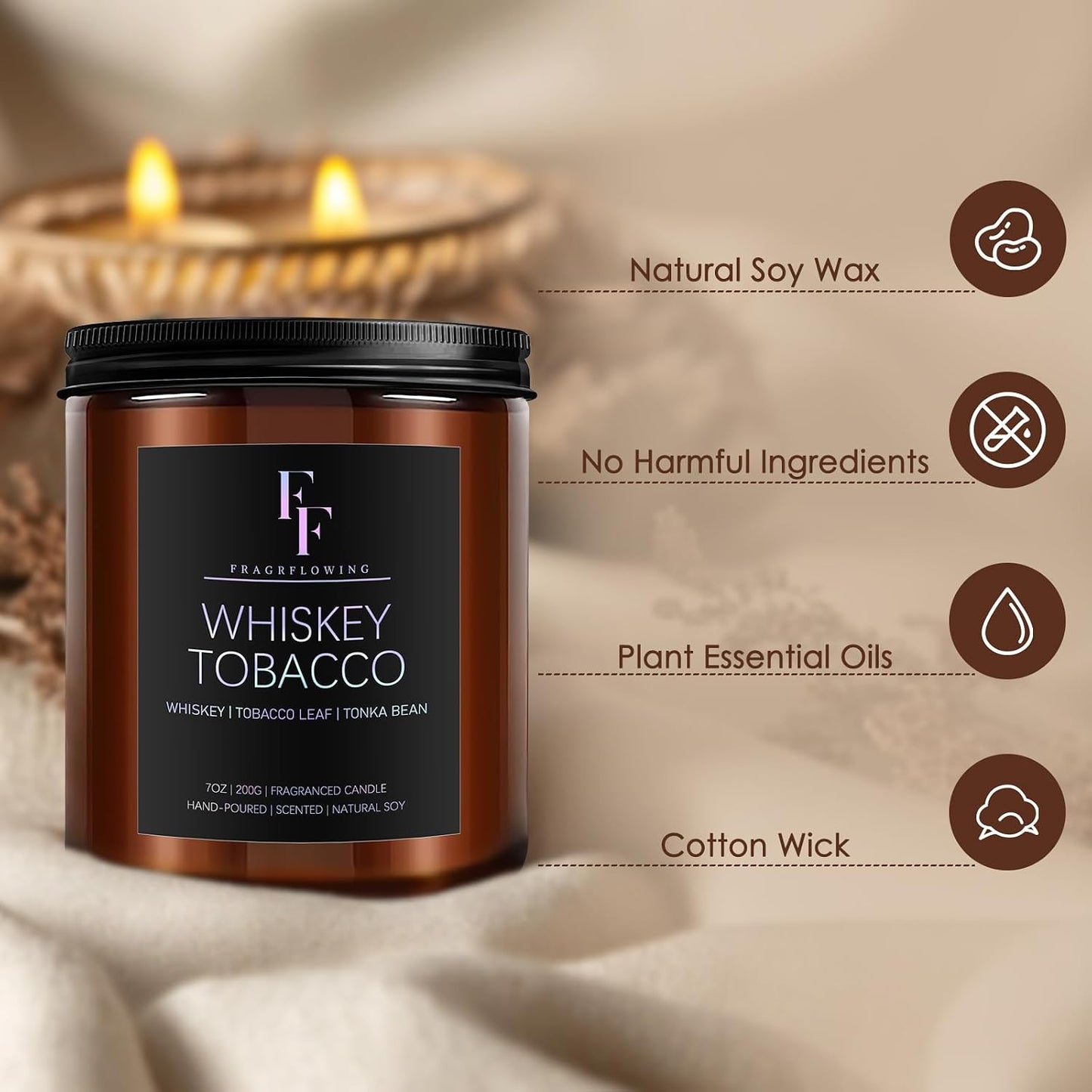 Scented Candles for Home Scented Aromatherapy Candles, 4 Pack 28 Oz Soy Wax Candle Gift Set Valentine's Day Gift for Women Men (Lavender/Vanilla//Sandalwood Rose/Moroccan Amber)