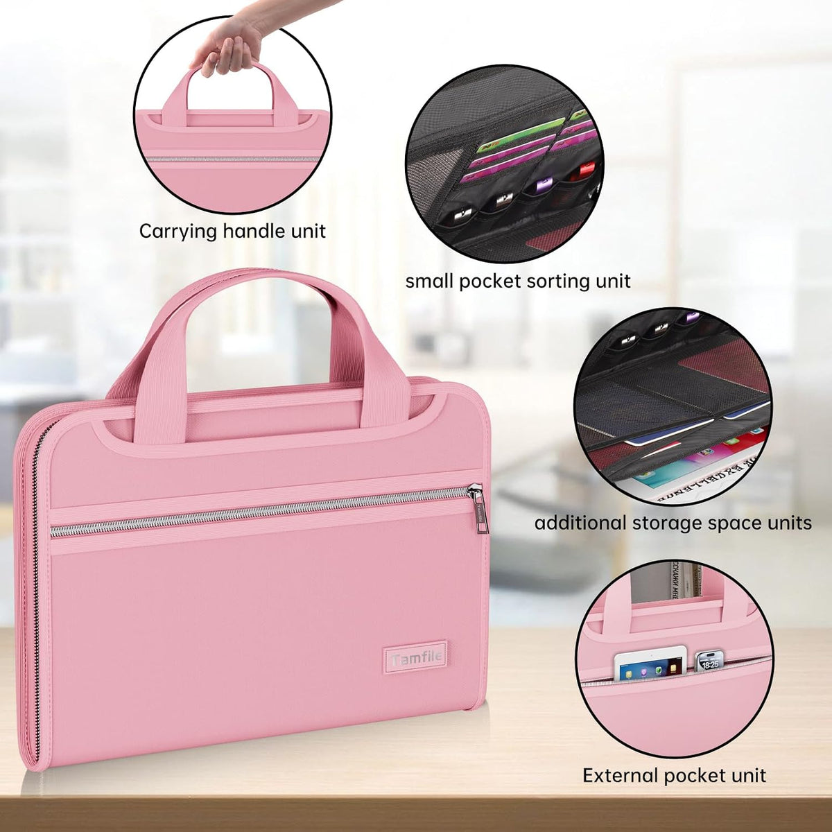 Tamfile Fireproof Accordion File Organizer, Expanding File Folder