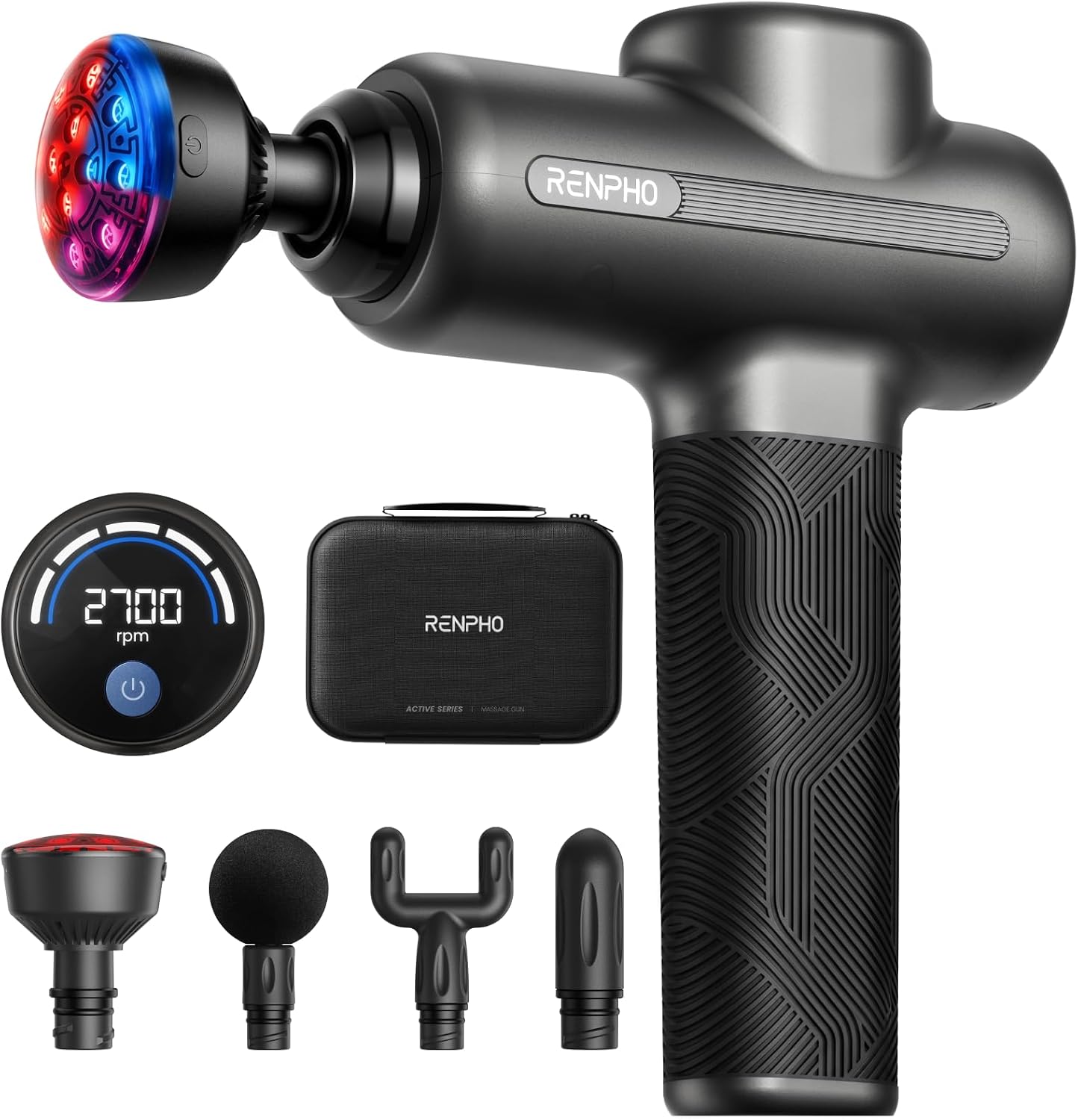 RENPHO Active+ Massage Gun, App-Controlled Guided Courses, Bluetooth