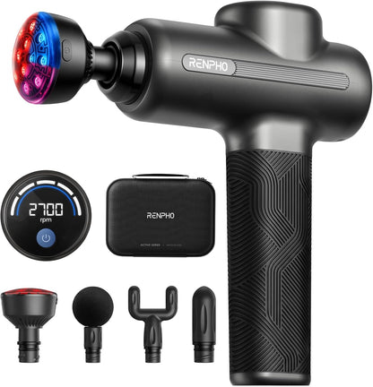 RENPHO Active+ Massage Gun, App-Controlled Guided Courses, Bluetooth
