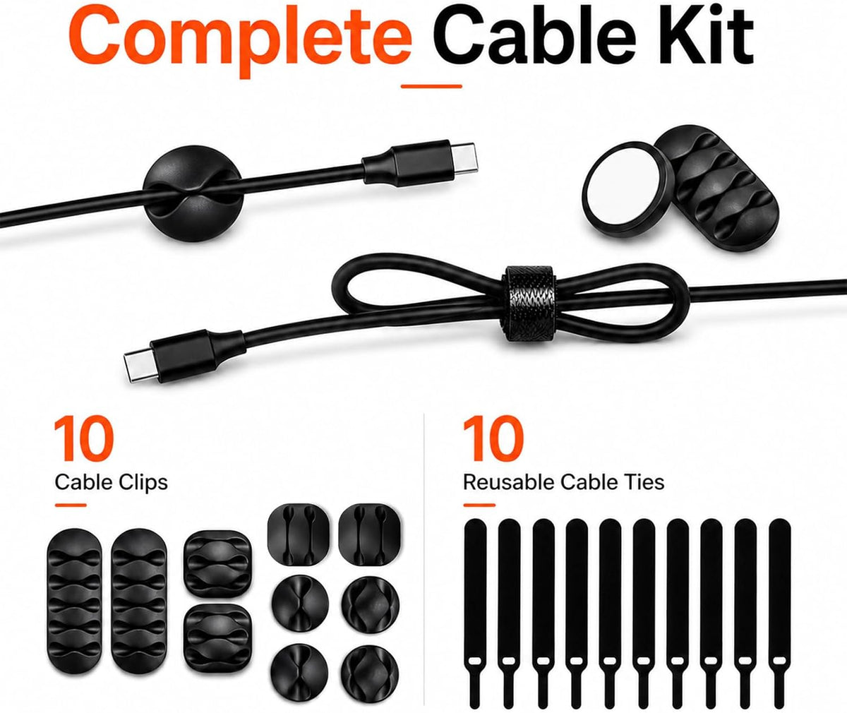 [Set of 2] Wood Cover Cable Management Box Set, Wire Ties Included to Organize Desk Cord Cables, Hide TV Computer Wires, Power Strips, USB Hub to Make Your Home, Office Neat and Clean (White)