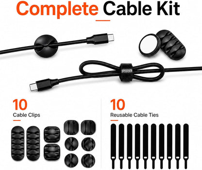 [Set of 2] Wood Cover Cable Management Box Set, Wire Ties Included to Organize Desk Cord Cables, Hide TV Computer Wires, Power Strips, USB Hub to Make Your Home, Office Neat and Clean (White)