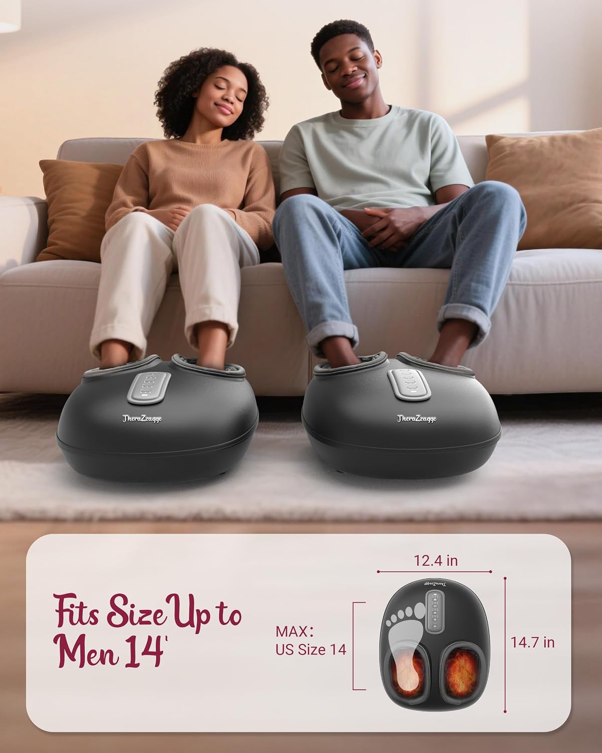 Shiatsu Foot Massager with Heat [2026 Upgraded], Gifts for Him Her, FSA Eligible Deep Kneading Compression, Remote Control, HSA Feet Massage for Plantar Fasciitis, Fits Size 14