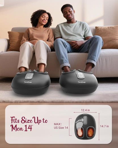 Shiatsu Foot Massager with Heat [2026 Upgraded], Gifts for Him Her, FSA Eligible Deep Kneading Compression, Remote Control, HSA Feet Massage for Plantar Fasciitis, Fits Size 14
