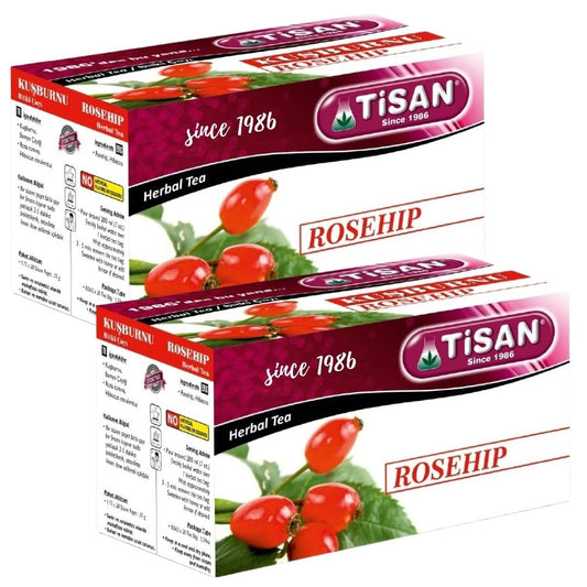 Tisan Rosehip Tea – 40 Individually Wrapped Tea Bags | Natural Sweet and Tangy Fruity Flavor | Pure Rose Hip Herbal Blend | Caffeine Free Refreshing Vitality Infusion | Vibrant Ruby Red Brew for Daily Wellness