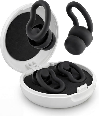 Ear Plugs for Sleeping, 2 Pairs Reusable Ear Plugs for Side Sleepers, 6 Sizes Silicone Ear Tips (Single & Dual Layer) 30dB Noise Reduction for Snoring, Travel & Focus