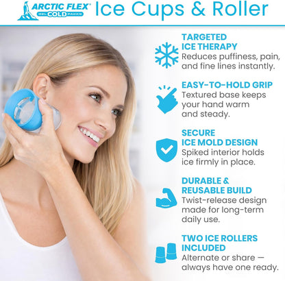 Arctic Flex Ice Roller for Face, Eyes & Neck (2 Pack) - Facial Ice Cube