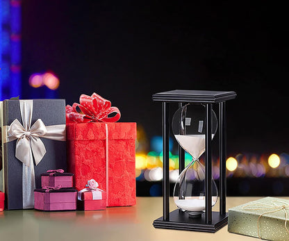 hourglas Sand Timer 30/60 Minutes Desktop Decorations Reloj de Arena ampulheta Sandglass (Black Sand,5.5 * 3.2 * 3.2inch,30min)