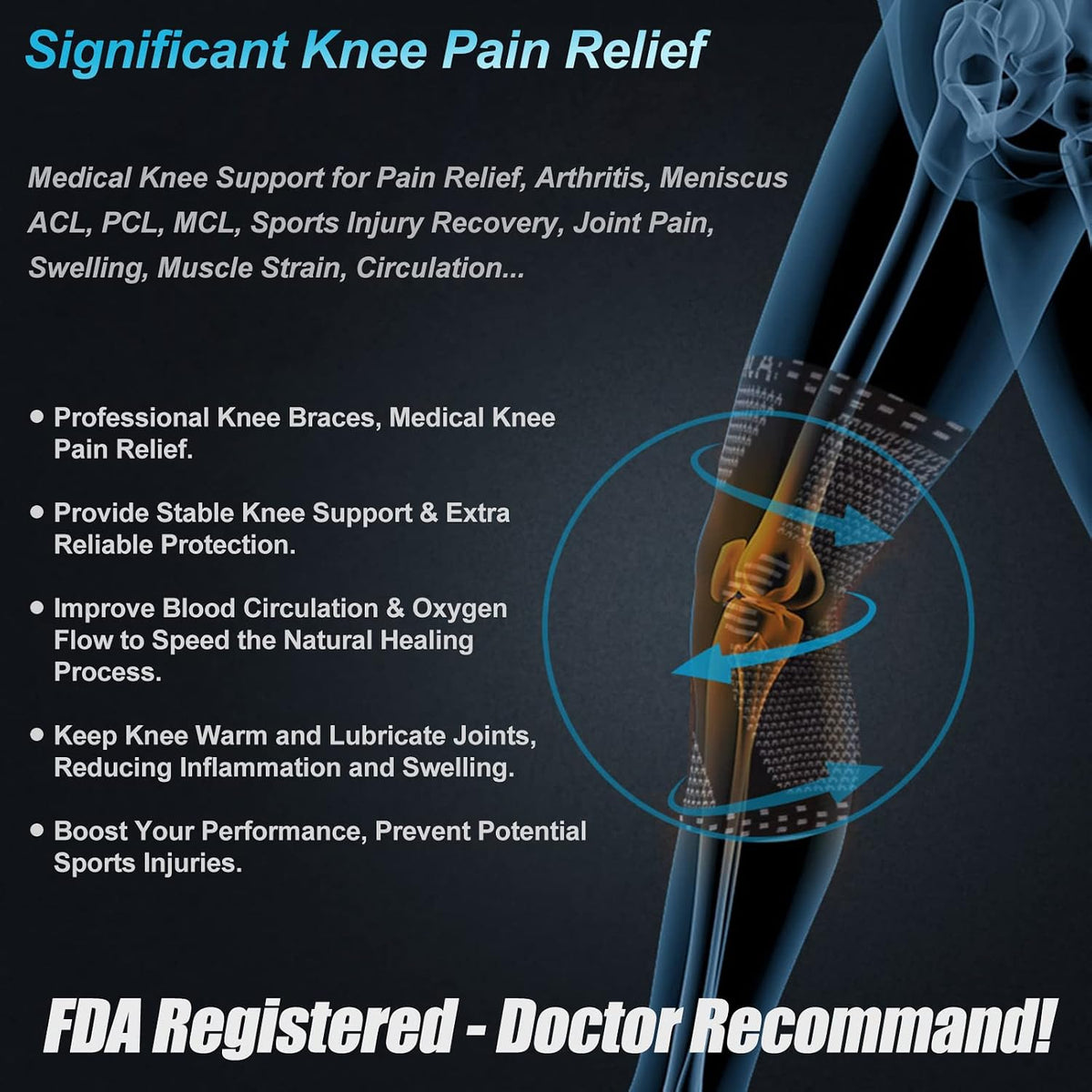 NEENCA Professional Knee Brace, Medical Knee Support for Women & Men Relief