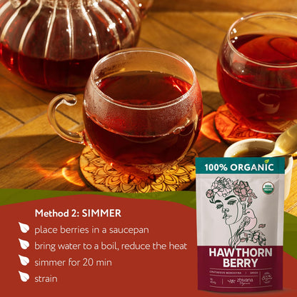 Hawthorn Berry Tea Organic (16 oz) – Support Heart Health, Pressure Balance