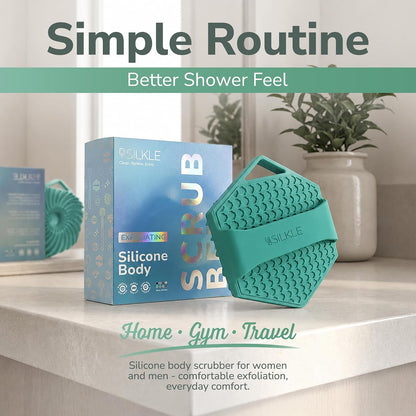 SILKLE Silicone Body Scrubber Exfoliator, Shower Scrubber & Silicone Loofah