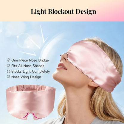 Cotton Sleep Eye Mask for Men Women, 100% Blocking Light Sleeping Mask for Side Sleeper, Soft Zero Pressure Cooling Blackout Eye Masks for Sleep, Eye Covers for Sleeping fits All Heads Adjustable