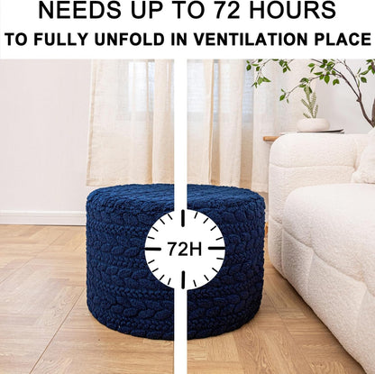 Round Pouf Ottoman 20 x 20 x 14 Inches Boho Poof Home Decor Floor Pouffe Ottoman Foot Rest for Couch Sofa Bean Bag Chairs Living Room Bedroom (Green)