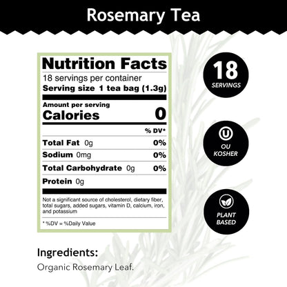 Buddha Teas Organic Rosemary Tea - Herbal Tea, Microplastic & Caffeine Free