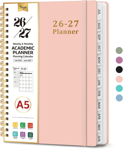 Planner 2026-2027, 8.5" x 11" Weekly and Monthly Academic Year Planner Calendar, July 2026 - June 2027, Hardcover Large School Planning Agenda With Tabs, Perfect for School & Office Supplies, A4, Green