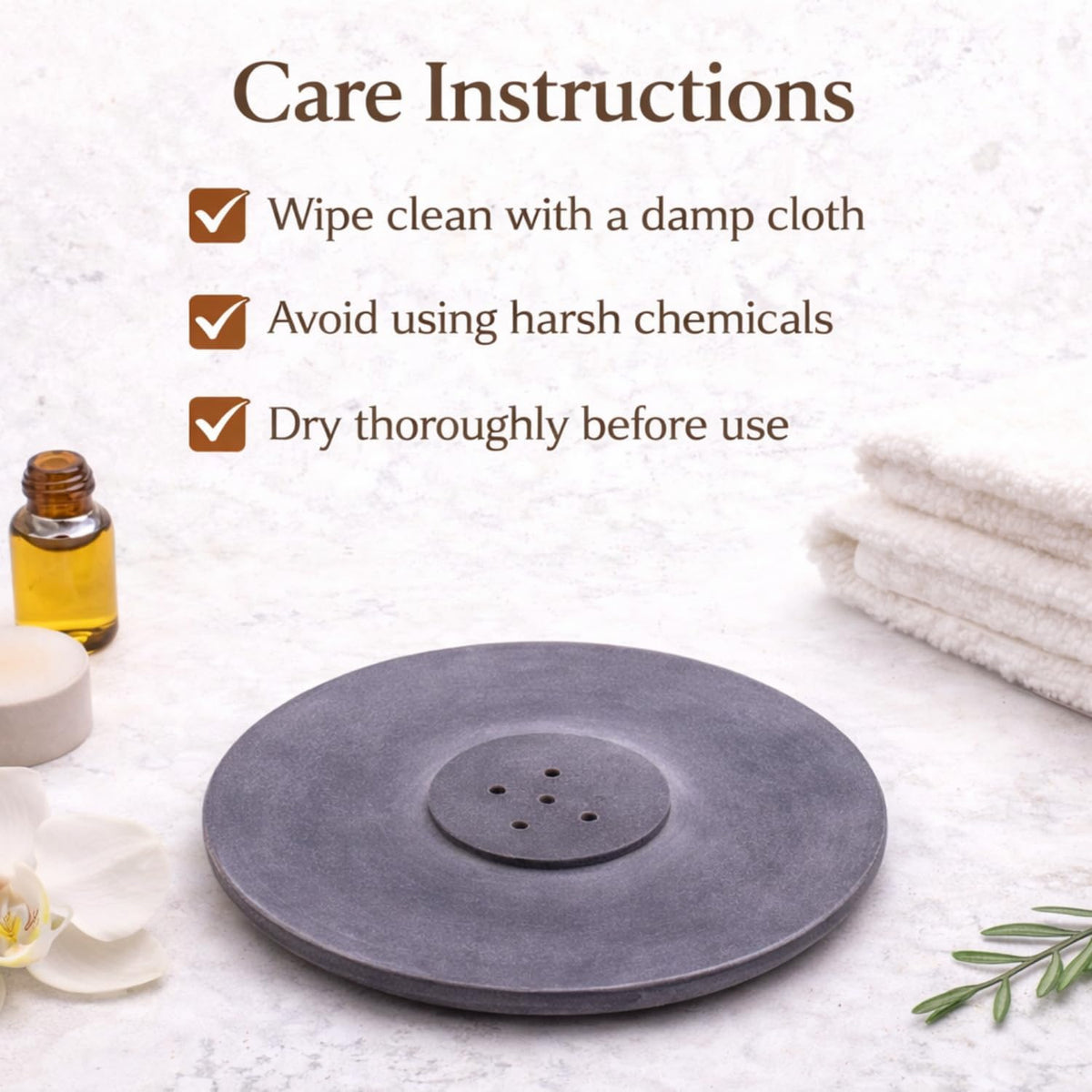 Handmade Natural Grey Marble Incense Stick Holder