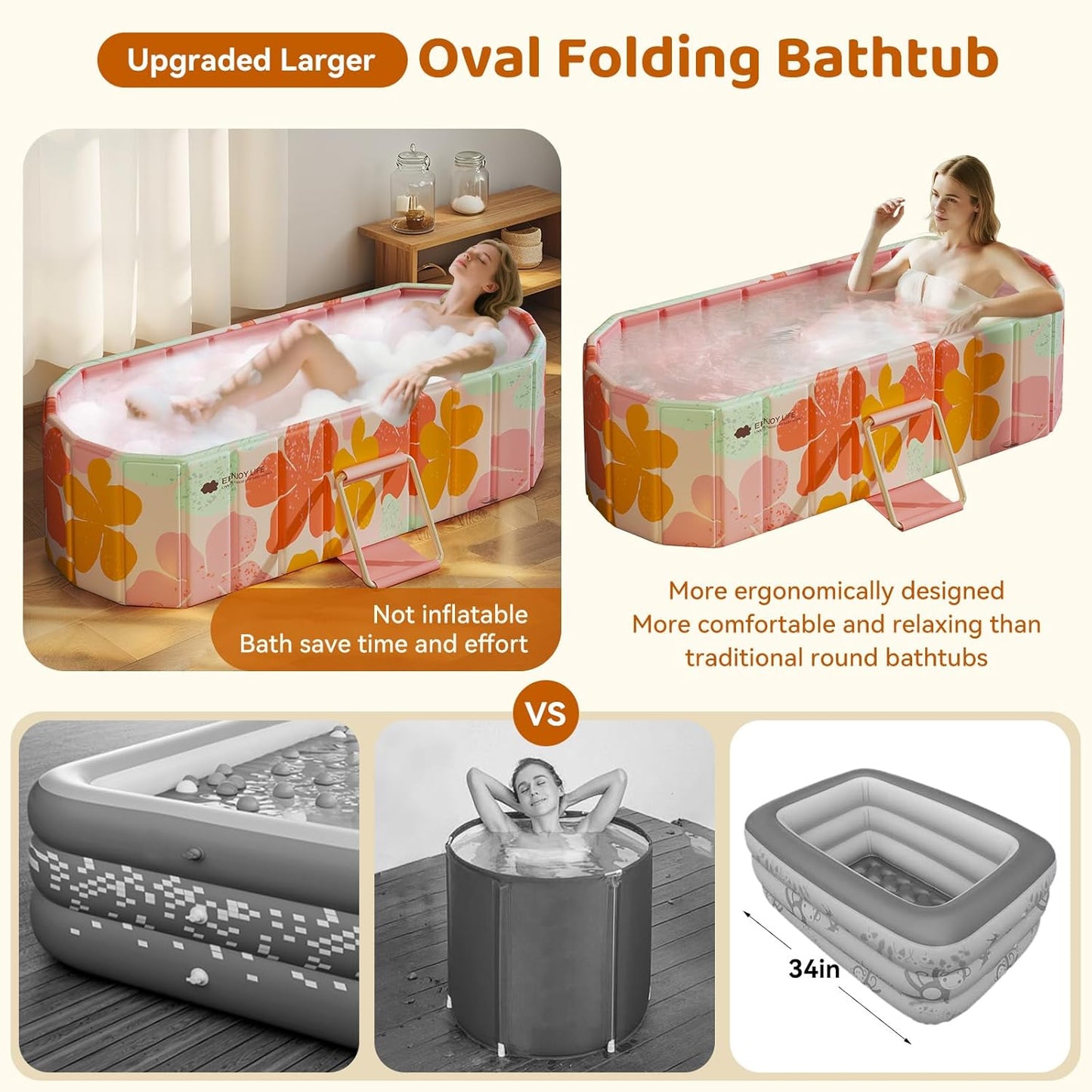 Expandable Bathtub Tray, Foldable Bath Tray for Tub, Acrylic Bath Table Trays Storage Rack, Bath Tub Tray for Bathtub & Bathroom Accessories (Transparent Bathtub Tray, 22"L x 7.8"W x 1.7"H)