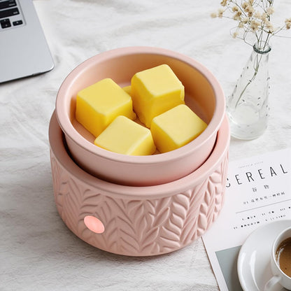 EQUSUPRO Wax Melt Warmer for Scented Wax Melts 3-in-1 Electric Ceramic Candle Wax Warmer Burner Fragrance Wax Melter for Home Office Bedroom Gift & Decor (Leaf)